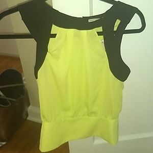 3/$30 Black and neon top with cutouts. Open back